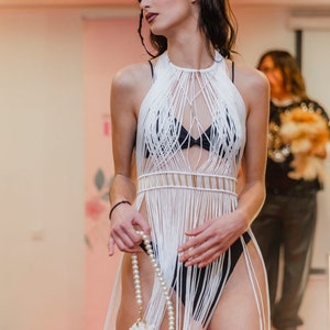 Macrame Dress - Festival Fringe - Beach Cover-Up - Boho Bride & Bridesmaid Dress - Burning Man Clothing - Beach Wedding Attire