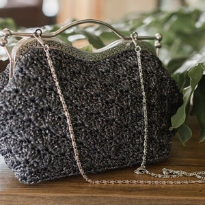 Handgefertigte häkeln Geldbörse Clutch Bag-Eleganter Stil mit Top Griff-Ideal für Abende und besondere Anlässe-Geburtstagsgeschenk-Handgestrickte Tasche
