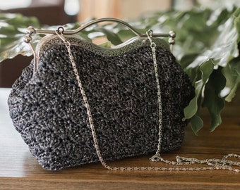 Handmade Crochet Purse Clutch Bag-Elegant Style with Top Handle-Ideal for Evenings and Special Occasions-Birthday Gift-HandKnitted Bag