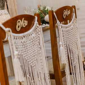Macrame Wedding Chair Decoration 2 Pieces,Macrame Chair Hanging,Wedding Decor, Wedding Chair Backs, Boho Wedding,Macrame Home decor