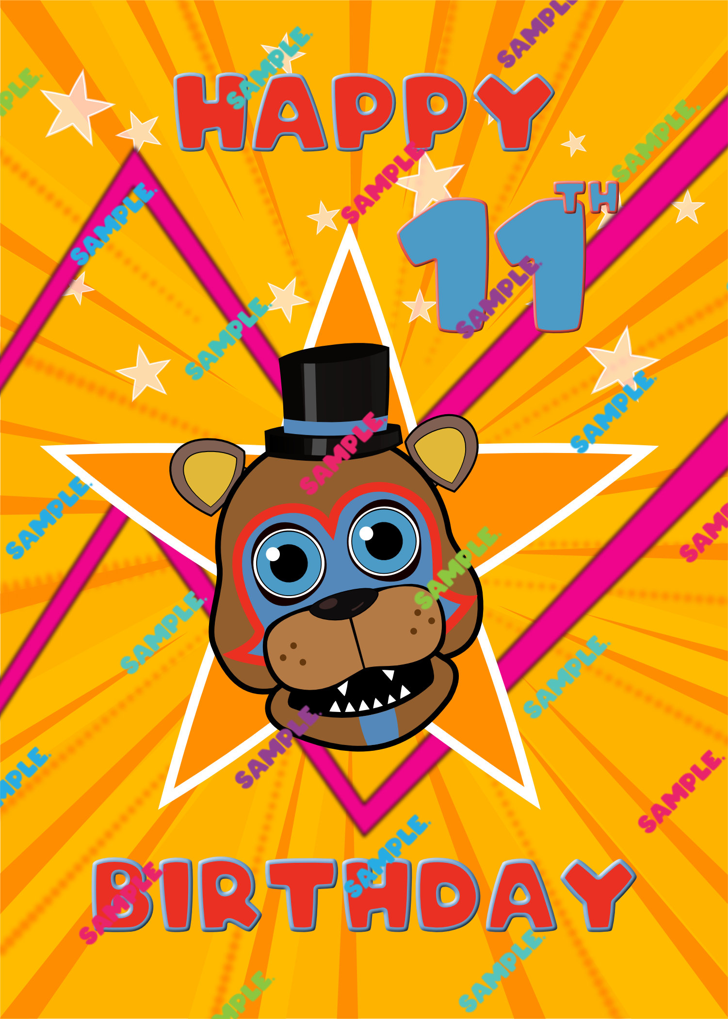 FNAF Freddy Security Breach Birthday Card | Etsy