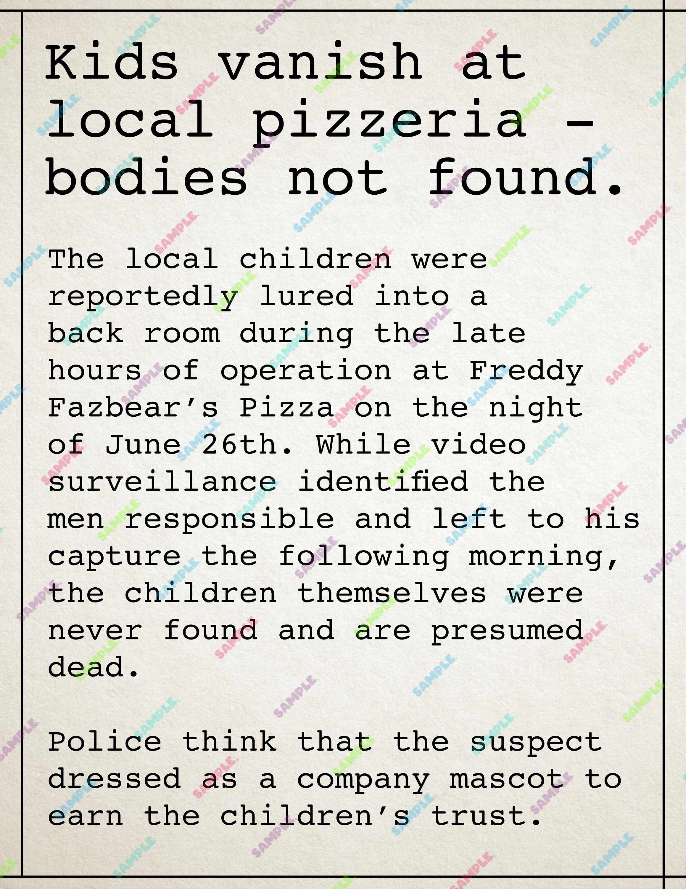 Fnaf Newspaper Unblurred - kaynnhy