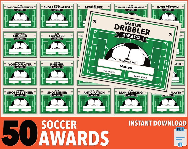 Editable Soccer Award Certificates Etsy