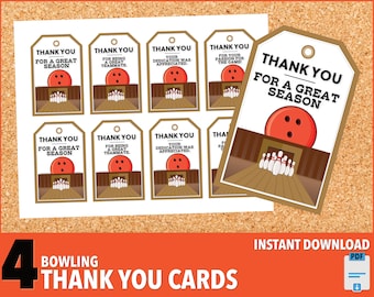 Bowling Thank You Cards / Tags