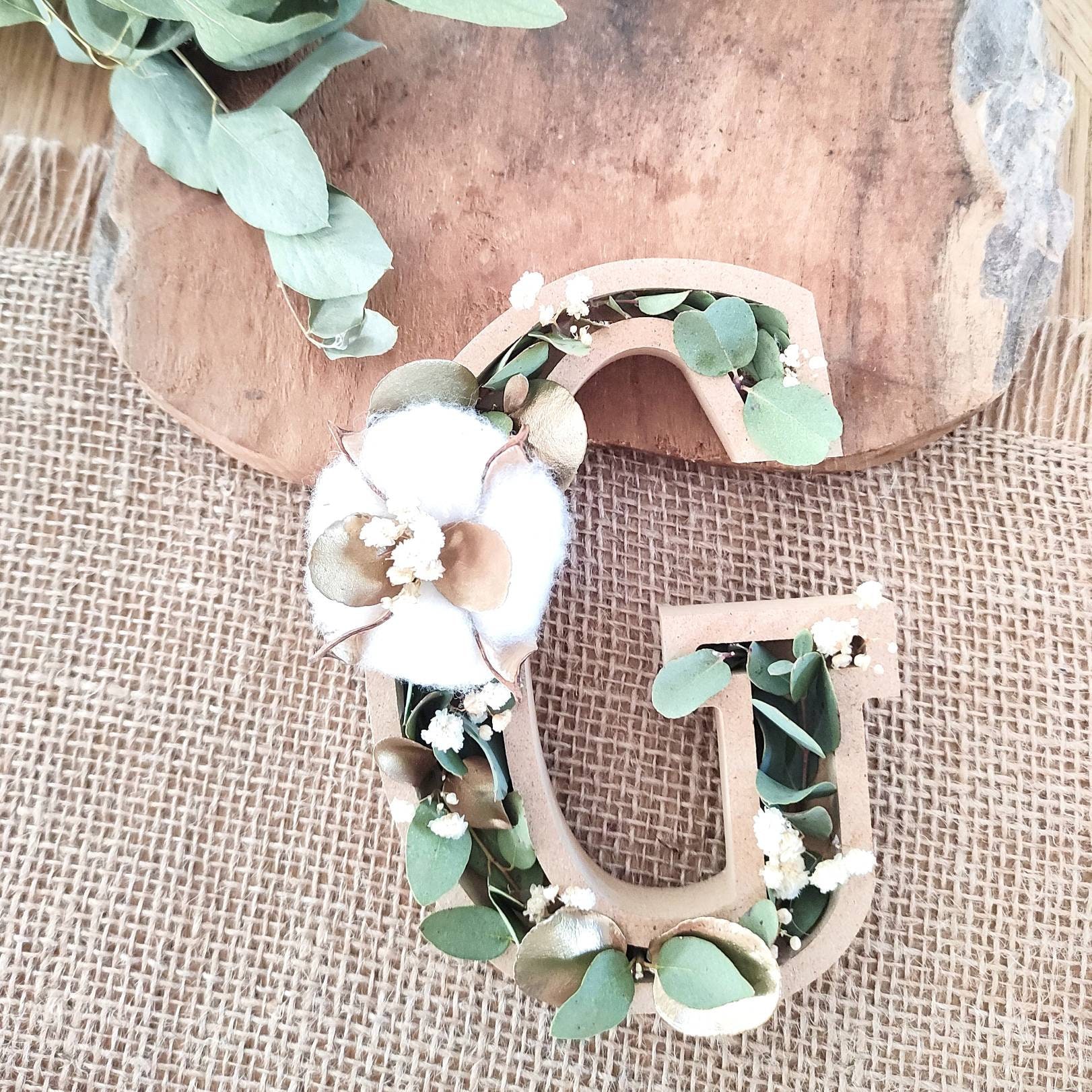 Lettre G en Fleurs Séchées