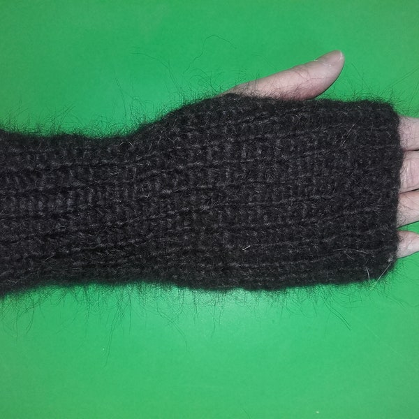 Von Hand gesponnen und gestrickter Handwärmer, Stulpen, 100% Alpaka Single Garn, ein wunderschönes Unikat