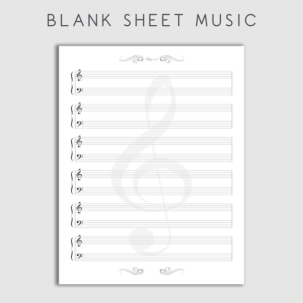 Blank Sheet Music Etsy