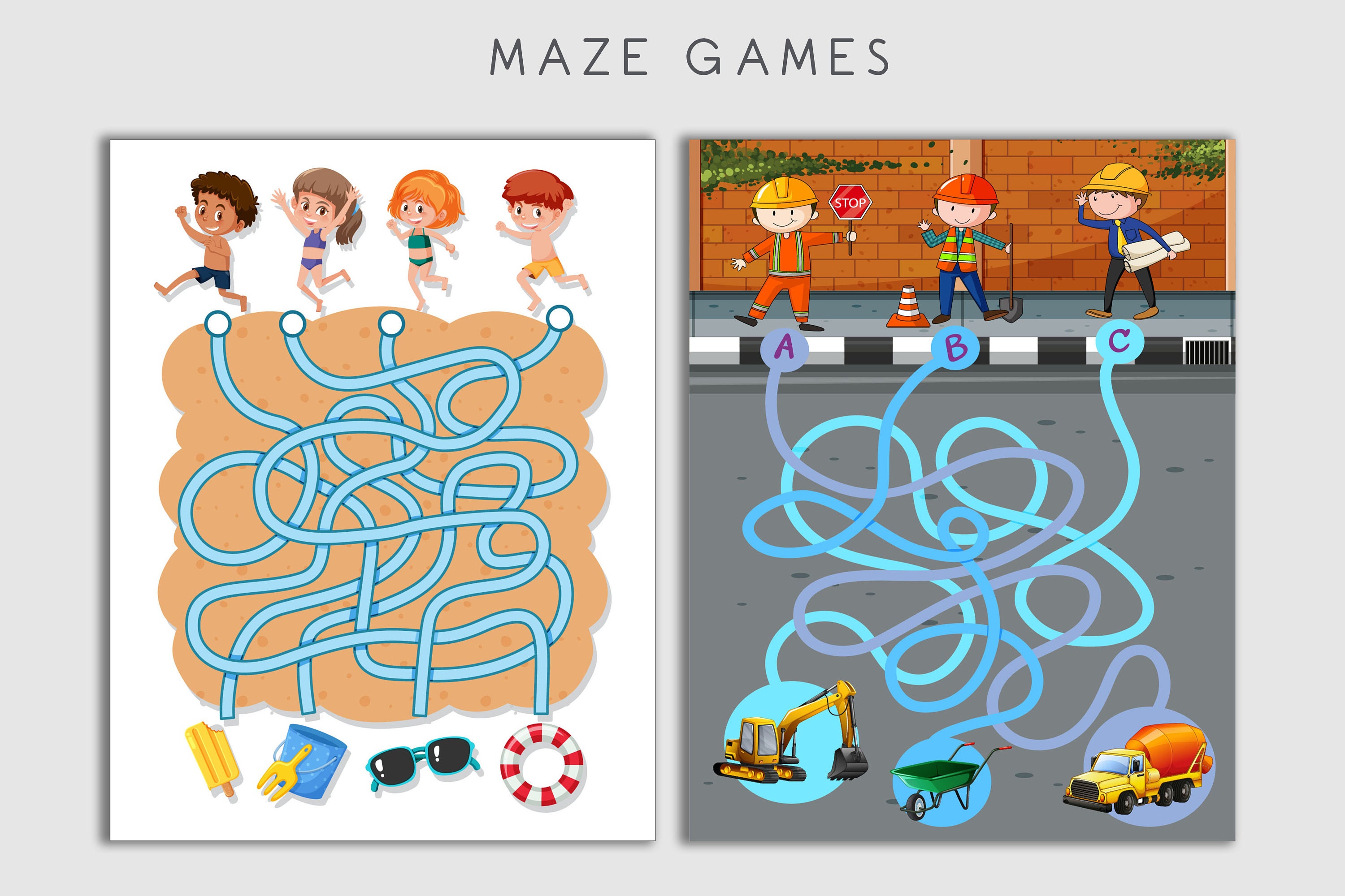 62 Printable Fun Mazes for Kids Children #39 s Activity Etsy