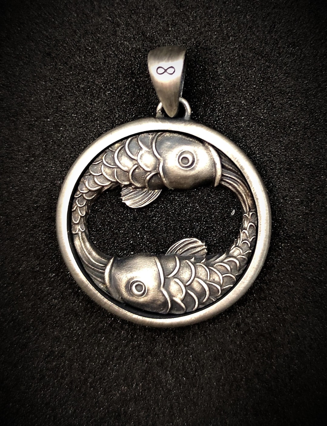 Pisces Zodiac Pendant, Handmade Sterling Silver Horoscope Necklace - Etsy