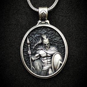 Spartan Silver Handmade Pendant, 300 Spartans, Warrior Patriotic Pendant, Gift for men, Army Medallion
