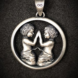 Gemini Zodiac Silver  Jewelry, Horoscope Necklace, Gemini Handmade, Astrology Gift for Men Women , zodiac gift for her him, zodiac pendant