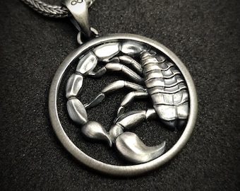 Scorpion pendant Zodiac SilverJewelry, Horoscope Necklace, Scorpion Handmade, Astrology gift for men women,zodiac gift for him her,