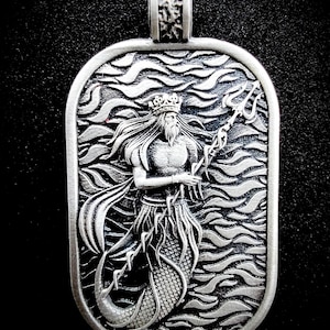 Poseidon Silver Handmade Pendant, Marine Necklace Gift for men, Navy Mythology Greek pendant, Christmas Valentine Day&#39;s Gift