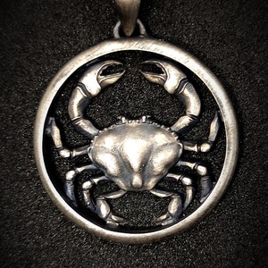 Cancer Zodiac Silver Jewelry, Horoscope Necklace, Cancer Handmade, Astrology Gift for Men Women, Zodiac gift for him her, zodiac pendant