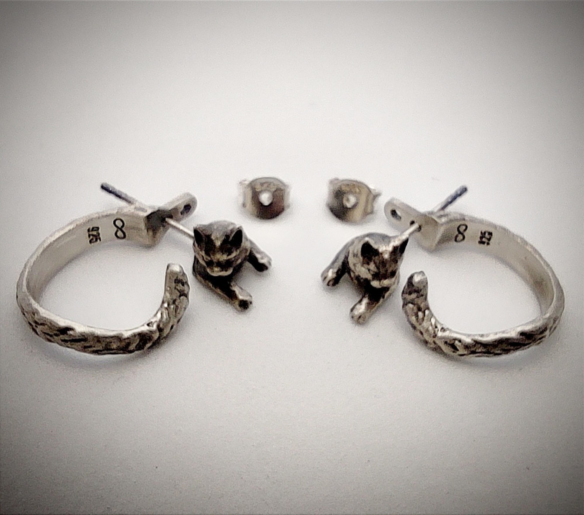 Boucles D'oreilles En Perles De Chat En Argent Sterling 925 - Bijoux Hypoallergéniques Mignons Pour Filles, Cadeau Parfait