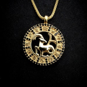 Gold-Plated Capricorn Zodiac Pendant Necklace – Elegant Astrology Jewelry, Horoscope Silver Necklace, Handmade Mother&#39;s Day Gift
