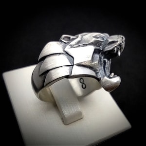 Panther Silver HandmadeRing, Lion Tiger Jaguar, Biker Ring, Animal Gift, Christmas gift