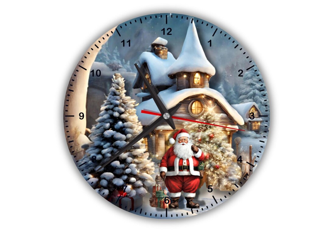 Sata Clock Classic Vintage Santa Wall Clock – Retro Christmas - Etsy