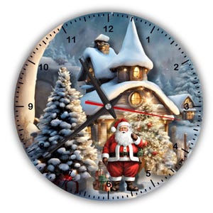 Christmas Wooden Wall Clock: Silent Festive Decor, Made in Sweden