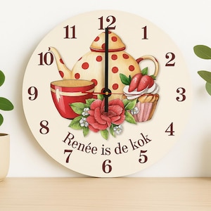 Personalized Kitchen Wall Clock: Romantic Tea Time Decor
