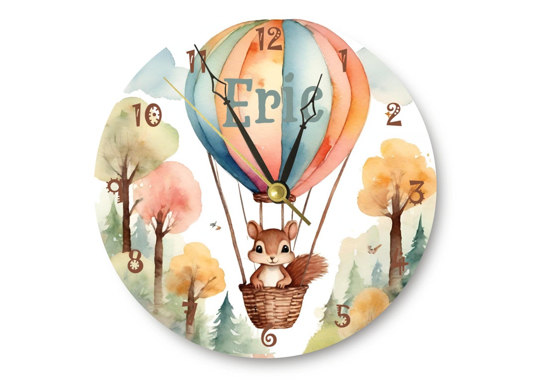 Baby Wall Clock Handmade Flying Squirrel Wooden Wall Clock Etsy