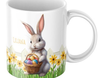 Easter Bunny Personalized Mug, Happy Easter Gift Mug, Cute Easter Bunny, Glad Påsk Personlig Mugg