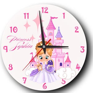 Personalisierte Prinzessin Kinderzimmer Uhr: Stilles Holz Kinderzimmer Dekor