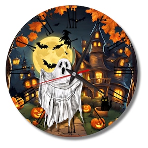 Halloween Wall Clock ,3D effect Ghostly  Halloween Large and Silent Decoration
