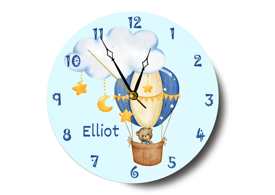 Personalised Wooden Clock Kids Clock Baby Clock Nursery Etsy