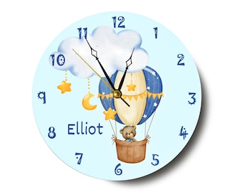 Kids Wall Clock, Baby Wall Clock, Nursery clock, Kids bedroom, Baby gift, Kids gift, Cute Teddy Bear Wall Clock, Large and Silent Wall Clock