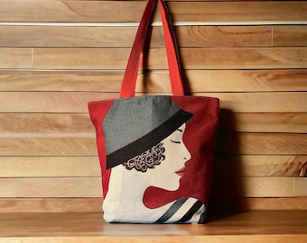 sac carré jacquard totes