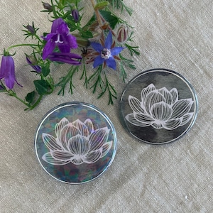 Magnet | Lotus | Button | Seerose | Pinnwand | Zettelhalter | Natur | Wachstum | om mani padme hum | Harmonie in Deinem Zuhause