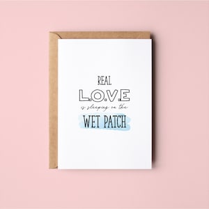 Sleeping On The Wet Patch | Funny | Anniversary | Valentines Day | Love | Greeting Card