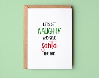 Let’s Get Naughty | Funny | Christmas | Greeting Card