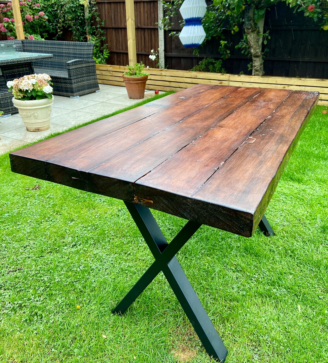 Rustic/ Farmhouse Dining Room Table Made From 60mm Solid Wood Etsy