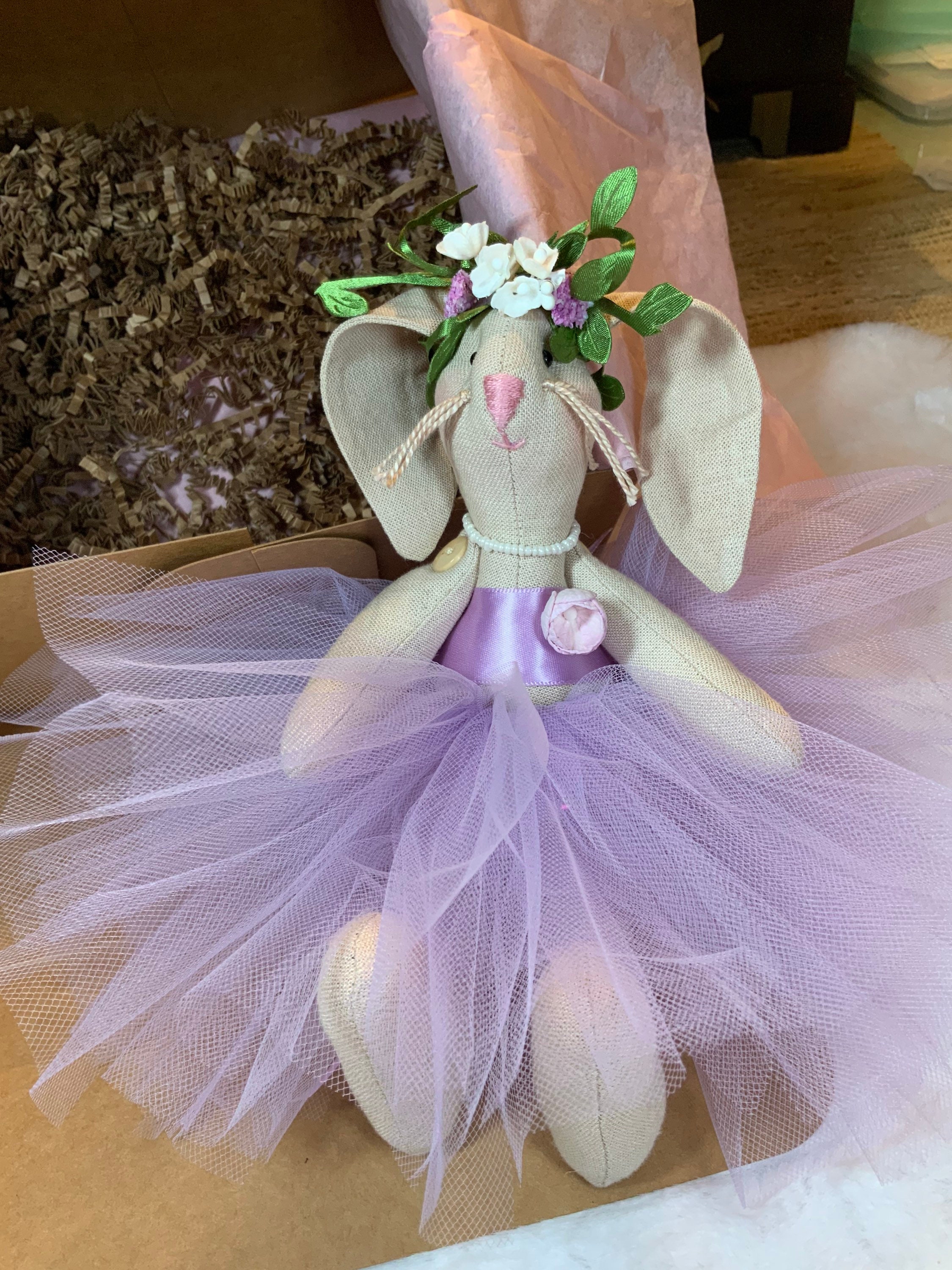 Princess Rabbit Toy Purple Princess Bunny in a Box - Etsy