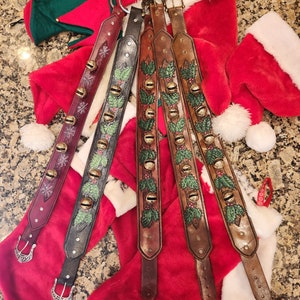 Sleigh Bell decoration/sleigh bell door hanger/antique sleigh bells/leather sleigh bells