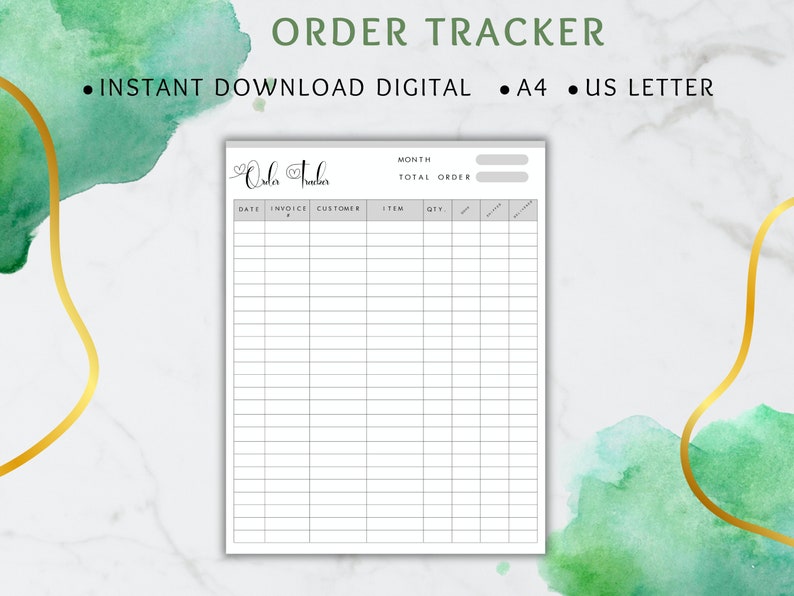 Order Tracker, Online Order Tracker Printable, Order Tracker Sales ...