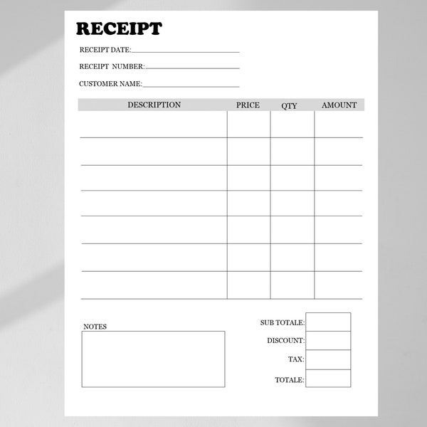 Sales Receipt - Etsy