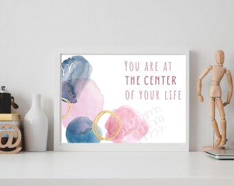 Affirmation cards, Selflove, Printable wall art, Mental health affirmations, Positive vibes, Digital product, Abstract art