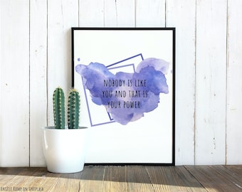 Printable wall art, Digital cards for adults, Motivation quotes about life,  Watercolour print, Framing quotes, Prints download
