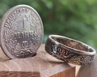 Old German Silver Coin Ring // Unique Personalized Custom Handmade Antique Vintage Elegant Statement Boho Best Seller Man Woman Coin Ring