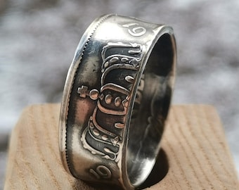 Holländische Gulden Silber Münze Ring // Ring Handgefertigter Schmuck Persönliche Custom Ring Geschenk für Freund Für Ihn Sie Welt Münzsammler Bestseller