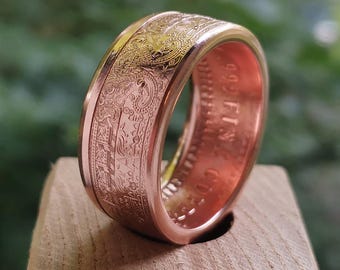 Aztec Mayan Calendar Copper Coin Ring Jewelry // Unique Handmade  Aztec sun calendar jewelry, Mayan jewelry,  Best Seller Man Coin Ring