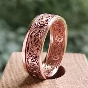 Anello con moneta di rame Jormungandr / Anello vichingo, gioielli da guerriero, anello celtico, gioielli pagani, mitologia norrena, regalo più venduto per uomo, per amico, per lui