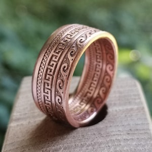 Greek Sun Antique Copper Coin Ring // Greek jewelry Viking warrior jewelry Celtic Pagan mythology Best Seller Man Gift For Friend For Him