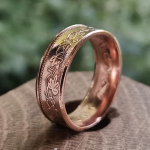 Malta 1 Cent Bronze Münzenring // Einzigartiger Handgemachter Schmuck Persönlicher Custom Ring Geschenk für Freund Für Ihn Weltmünzensammler Bestseller
