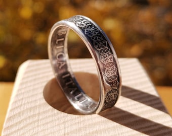 Italian Lire Silver Coin Ring // Unique Personalized Custom Handmade Antique Vintage Elegant Statement Boho Best Seller Woman Man Coin Ring