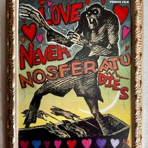 Original Nosferatu Dracula framed poster print painting art