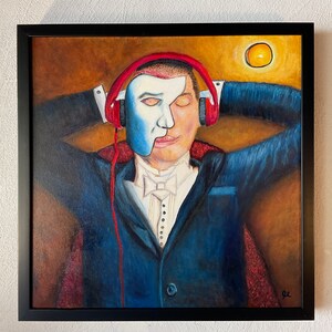Original Opera Music framed oil painting portrait